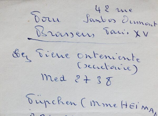 Brassens mentionne Pierre Onteniente et Joha Heiman dite "Püppchen"