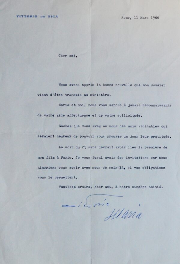 Vittorio De Sica sort son nouveau film, Un Nouveau monde