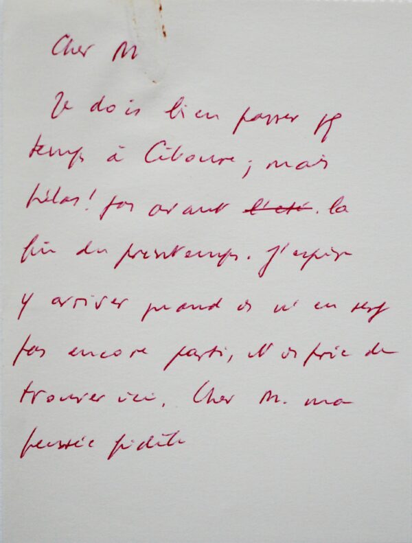 4 lettres de Pierre Benoit à Malraux et un brouillon de réponse de Malraux