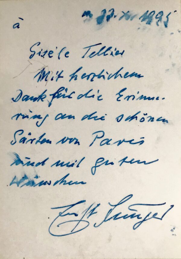 Photographie avec envoi autographe signé d'Ernst Jünger