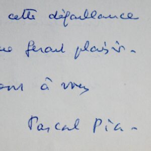 Importante correspondance de Pascal Pia à propos de Jarry et de son édition à la Pléiade