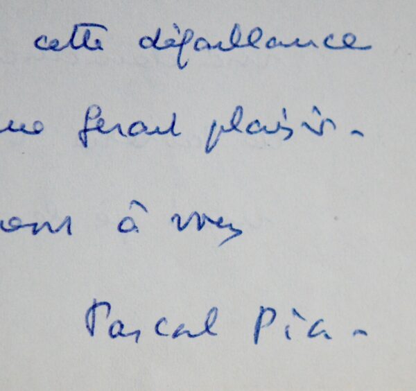Importante correspondance de Pascal Pia à propos de Jarry et de son édition à la Pléiade