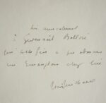 Envoi autographe signé d'Henri Michaux à Gwen-Aël Bolloré, sur papier Japon