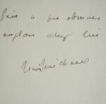 Envoi autographe signé d'Henri Michaux à Gwen-Aël Bolloré, sur papier Japon