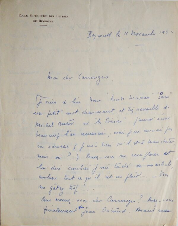 Georges Schehadé poursuit lentement l'écriture de La Soirée des proverbes