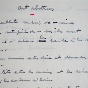 Superbe manuscrit de Jacques Prévert évoquant Braque, Miró, Picasso