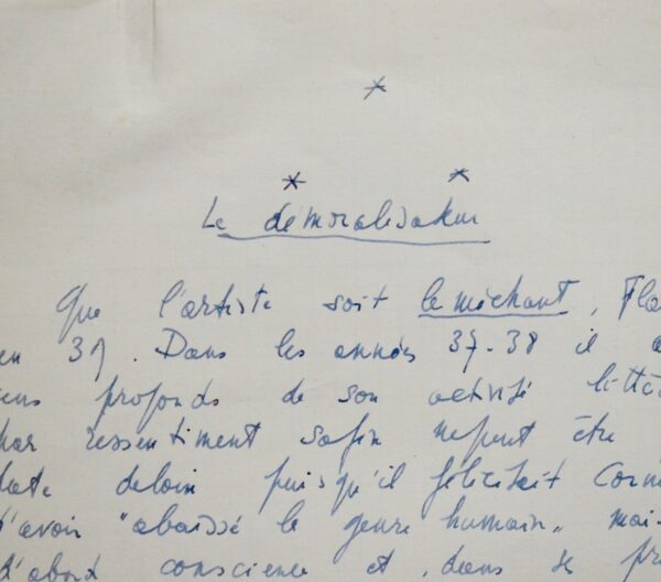 Sartre analyse Flaubert et son ressentiment, prenant exemple sur Madame Bovary