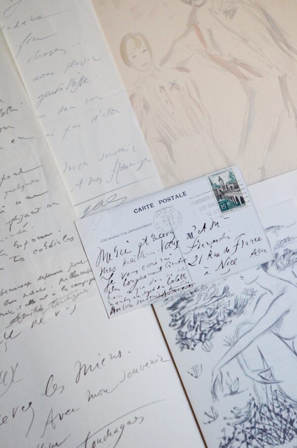 Lettres, aquarelle et cartes de Louis Touchagues