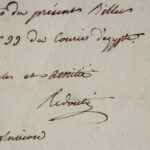 Rare billet du peintre Henri-Joseph Redouté pendant l'Expédition d'Egypte