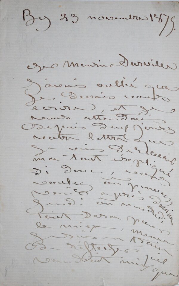 Depuis By, Rosa Bonheur écrit à son grand ami le collectionneur Surville