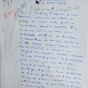 Manuscrit de Serge consacré à Raymond Choppy, dessinateur de music-hall