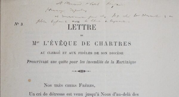 L'Évêque de Chartres et les grands incendies de Martinique de 1890