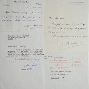 Trois lettres de Malraux à Henri Jeanson et Claude Marcy
