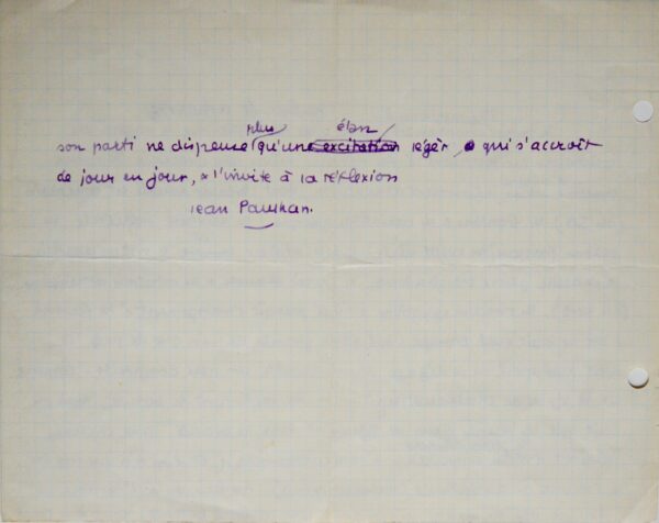 Réflexions de Jean Paulhan sur la beauté