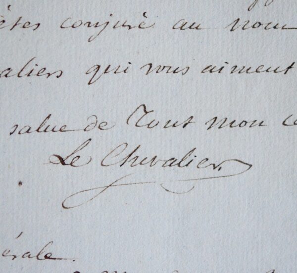7 lettres de l'érudit Jean-Baptiste Le Chevalier, bibliothécaire de Sainte-Geneviève