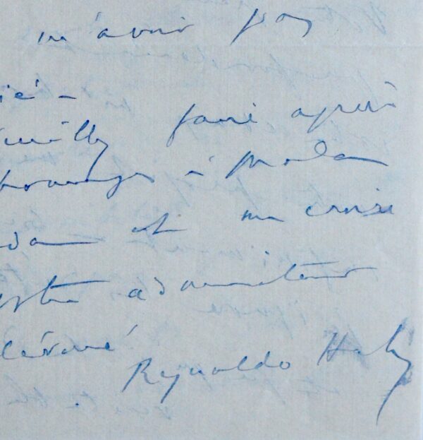 Reynaldo Hahn sort de plusieurs mois d'une "détresse morale et mentale indicible"