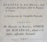 Un "Juif avignonais" dénonce les dettes de Mirabeau