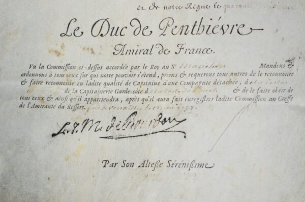 Gironde : commission de capitaine garde-côte de La Teste de Buch