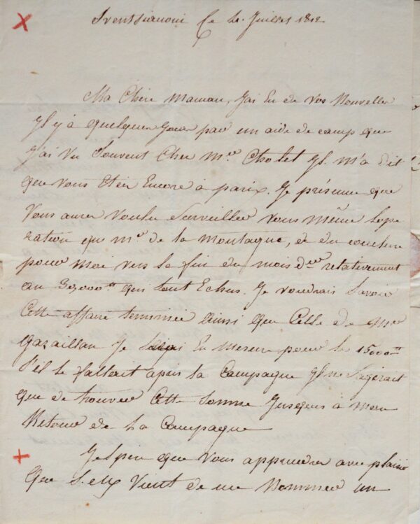 Campagne de Russie, le baron d’Arlincourt annonce sa nomination d'aide de camp par Murat