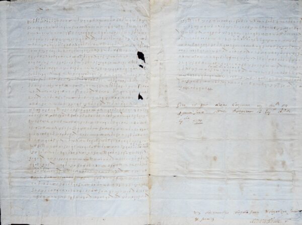 Précieuse lettre codée de Villeroy à Henri III, lors de la négociation de la paix de Bergerac