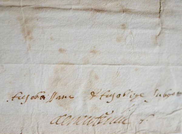 Précieuse lettre codée de Villeroy à Henri III, lors de la négociation de la paix de Bergerac