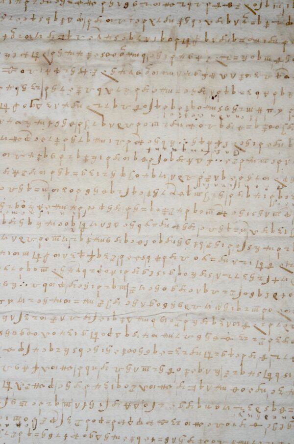 Précieuse lettre codée de Villeroy à Henri III, lors de la négociation de la paix de Bergerac