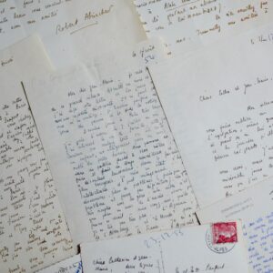Jolie correspondance de 8 lettres de Robert Abirached