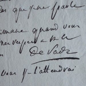 Après son évasion d'Aix, le marquis de Sade a des vues sur la fille de sa voisine