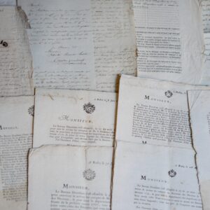 20 documents anciens XVIIIe-XIXe sur l'Aveyron dont sériciculture