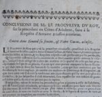 1690 : les conclusions du Procureur du Roi contre une femme coupable d'adultère