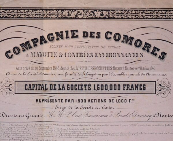Rare action de la Compagnie des Comores, exploitant les terres à Mayotte