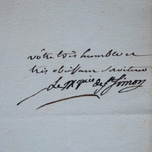 Le marquis de Saint-Simon demande un congé pour ses affaires