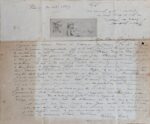 Belle lettre de Félicien Rops sur Le Semeur de parabole avec gravure originale en tête