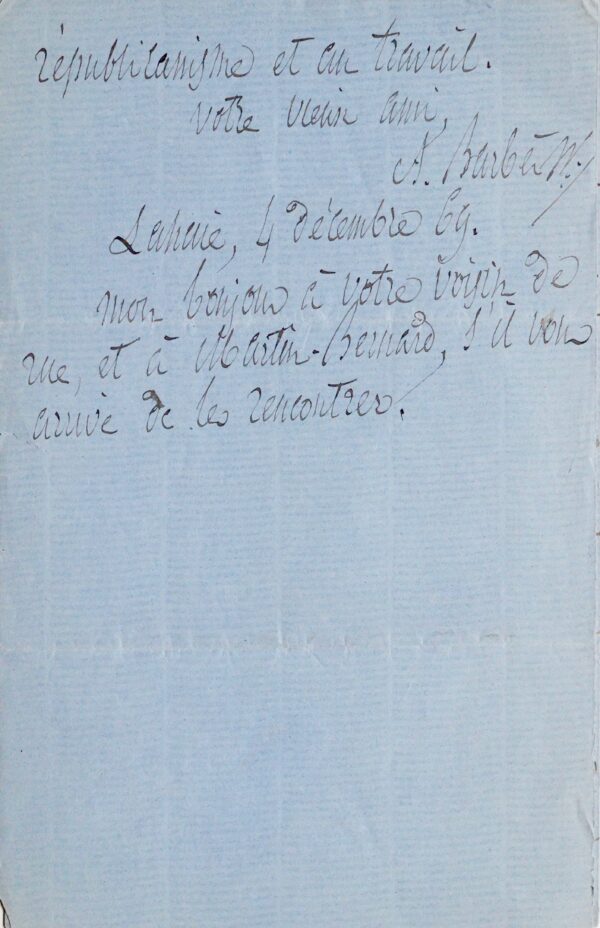 Armand Barbès fustige Charles X, Louis XVIII, Dumouriez et Bourmont