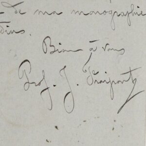 Le paléontologue Julien Fraipont envoie son ouvrage sur les Polygordius à Edmond Perrier