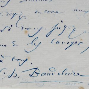 Importante lettre de Baudelaire : l'opium et la Belgique déshabillée