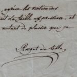 Rare lettre de Rouget de Lisle sur Les Chants français