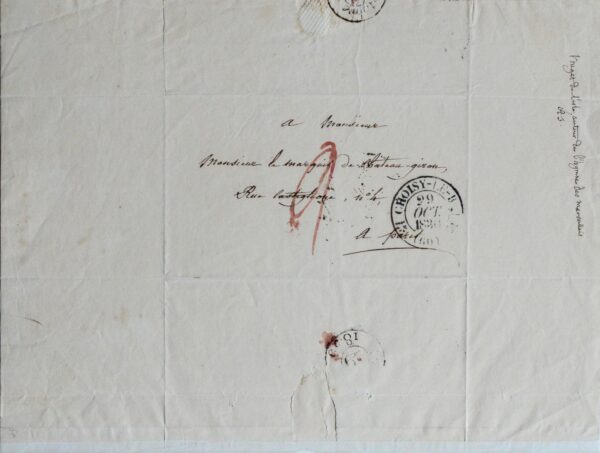 Rare lettre de Rouget de Lisle sur Les Chants français