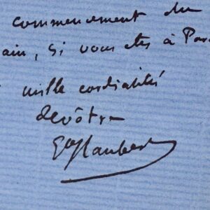 Lettre inédite de Flaubert