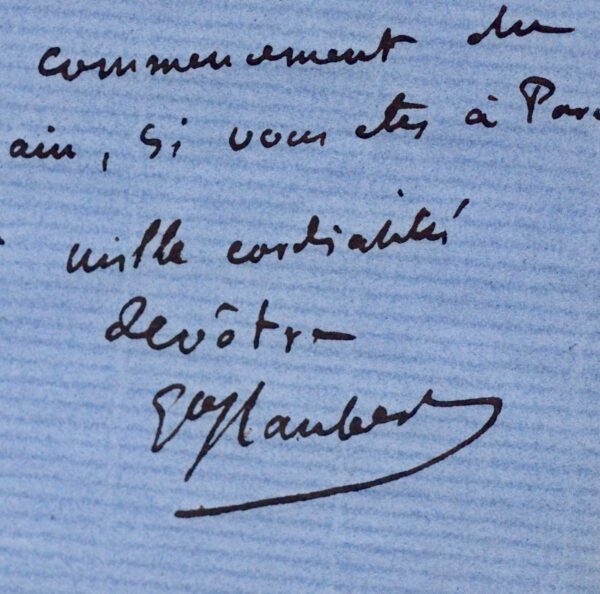 Lettre inédite de Flaubert