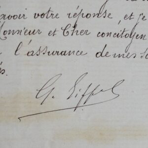 Gustave Eiffel organise une visite et un déjeuner dans sa Tour, en 1889