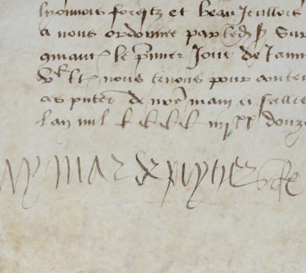 Rare quittance signée d'Aymar de Poitiers-Valentinois, datée de 1492