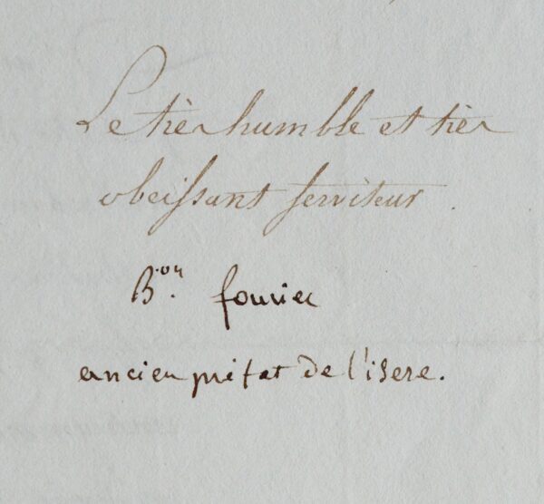 Le mathématicien et physicien Joseph Fourier demande audience à Fouché