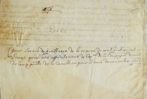 Roger de Bussy-Rabutin reçoit ses appointements de capitaine de cavalerie