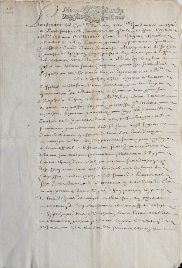 Françoise de Sévigné et François de Grignan lourdement endettés