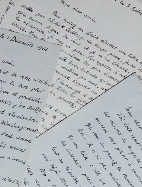 Georges Hugnet prête trois oeuvres de Magritte pour l'exposition de 1961