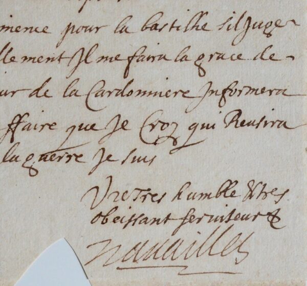 Le maréchal de Navailles offre ses services à Mazarin durant la Fronde