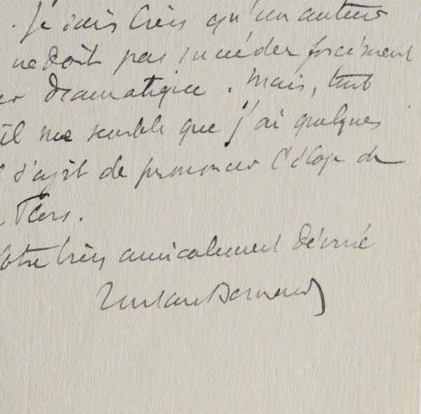 Tristan Bernard sollicite le vote d'Albert Besnard pour sa candidature à l'Académie française