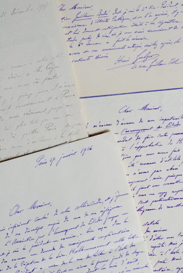 4 lettres du latiniste et helléniste Henri Goelzer