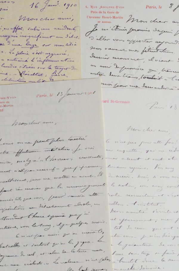 Ensemble de 4 lettres du statisticien et réformateur social Émile Cheysson